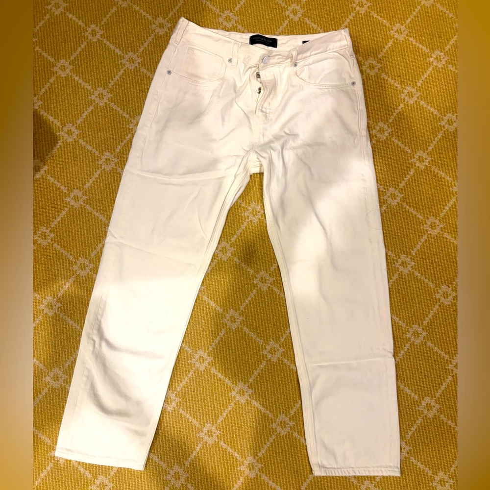 Men’s white scotch and soda jeans